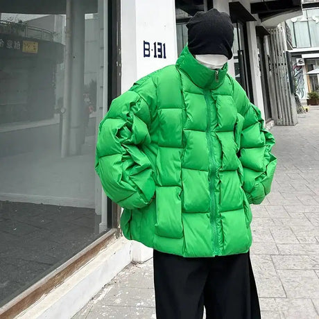 2023 Korean Fashion Thick Winter Jacket Men Parkas Jacket Men Outwear Coats Solid Stand Collar Windbreaker Cotton Padded Jacket - Lootquake