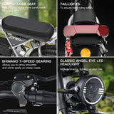 Bicicleta eléctrica para adultos Coswheel GT20S, 1500 W, 48 V, 27,5 Ah, para desplazamientos diarios, bicicleta de montaña eléctrica con neumáticos anchos de 20 pulgadas.