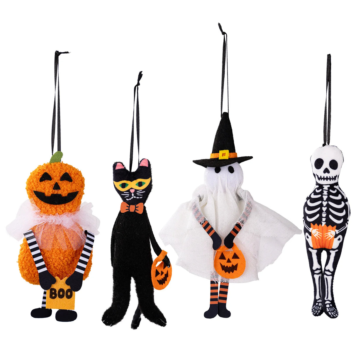 DIY Halloween Hanging Ornaments Fabric Pumpkin Ghost Skull Bewitching Decor Home Party Spooky Season