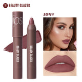 12-Color Matte Waterproof Lipstick Pen - Long-Lasting, Vibrant Berry Tone, Plant-Based Squalane, Smooth Application for All Skin
