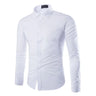 Mens Casual Shirts 2024 Single Breasted Mens Slim Fit Dress Long Sleeve Shirts Soild Male Social Shirts Designer Chemise Homme