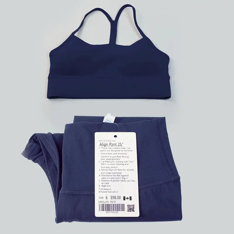 women 2 Pieces Yoga Set Women Sportswear Gym Top Y-shape Bra Fitness High Waist Leggings Workout Sports Clothes Tracksuits - Lootquake