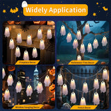 Haunted House Decor Halloween Ghost White Ghost Hanging Light Ghosts Horror Props for Halloween Party White Flying Ghosts