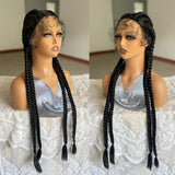 32 Inch Senegalese Twist Lace Front Wig | 4 Twist Cornrow | With Baby Hair | Synthetic Crochet Braids