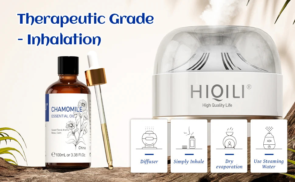 Huiles essentielles de camomille 100 ml, huile florale 100 % pure pour diffuseur, humidificateur, massage, Saint-Valentin, cadeaux pour les mères et les pères