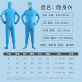 Halloween Costume for Adults & Kids Solid Black JumpSuit Invisible Man & Cat Character Men's Tight Invisibility Clothes