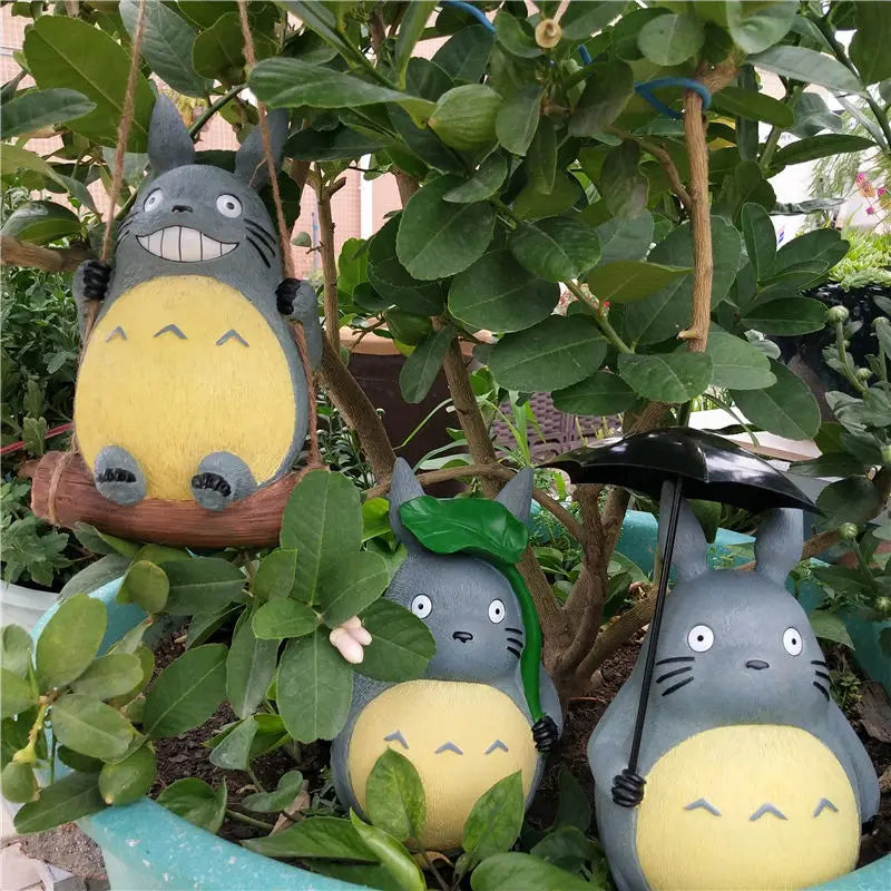 Large Garden Statue Cartoon Anime Totoroed Sculpture Creative Kawaii Miyazakis Hayaos Totoros Resin Figurines Garden Home Decor
