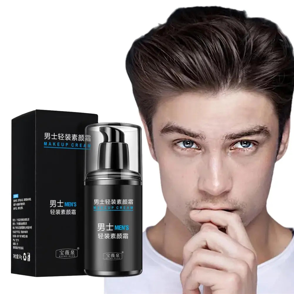 Men's BB Cream Full Coverage Facial Concealer Long Lasting Makeup Foundation Waterproof BB Liquid Foundation Cosmetics for Men