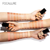 Base de maquillaje Focallure de 8 colores, base líquida, crema de cobertura total, corrector, hidratante, maquillaje facial.