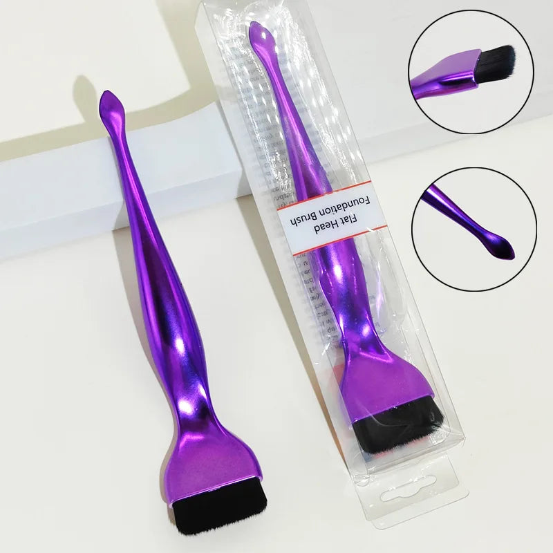 Single Ultrathin Flat-Head Foundation Brush,Spoon-Shaped Design/Non-Powder-Eating/No Powder Waste,For Liquid Foundatio/BBCream,P