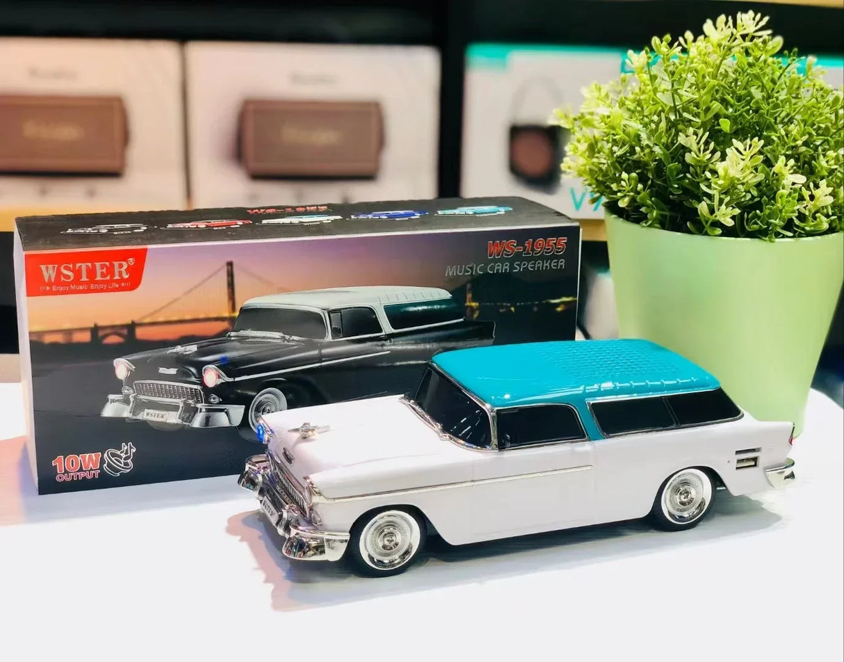 Enceinte Bluetooth sans fil pour PC, en forme de voiture classique, hi-fi, boombox, compatible radio FM, disque U, carte TF, AUX, cadeaux spéciaux, Caixa De Som