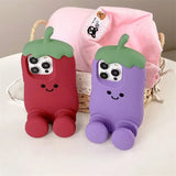 Funny 3D Cartoon Eggplant Phone Case