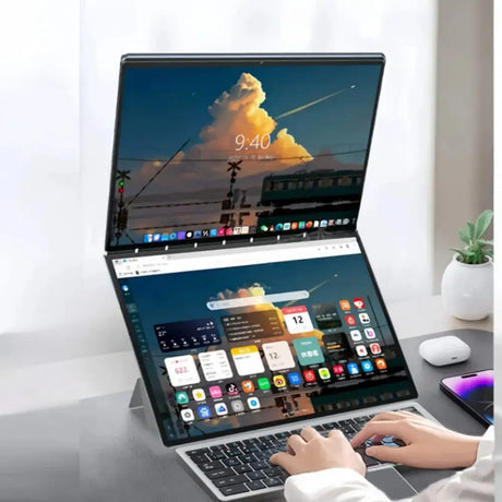 Dual Screen Laptop Intel N100 Processor 14“+14” touch Gaming Laptop DDR4 32GB 1TB 2TB SSD Notebook Computer - Lootquake