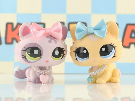 Mini 2pcs Lot Pet Shop Dogs and Cats Collectable With Accessories Best Gift For Kids Toy - Lootquake