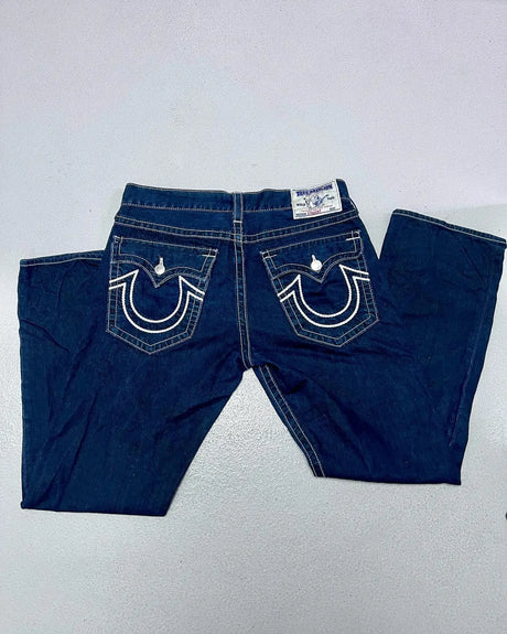 American Retro Jeans Y2K Men Women Harajuku Hip Hop Gothic Retro Pocket Embroidered Blue Baggy Jeans Low Waist Wide Leg Trousers - Lootquake