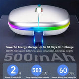 Souris de jeu sans fil, rétroéclairée, compatible USB, rechargeable, RVB, silencieuse, ergonomique, pour ordinateur portable et PC