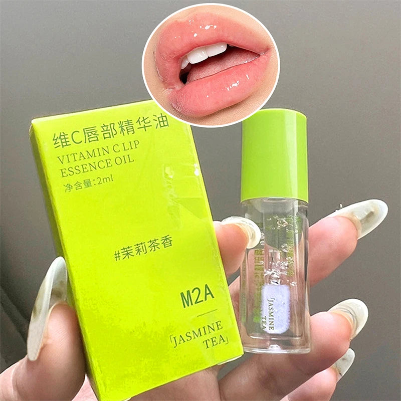 Aceite de esencia labial con vitamina C Aceite labial Líquido labial hidratante Prebase hidratante Mejora las líneas de los labios y elimina la piel muerta
