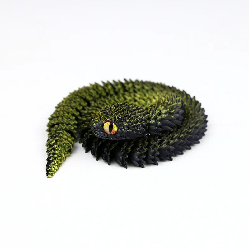 Snake Sculpture Articulated Snake Decor Articulated Animals Figurine with Movable Joints 3D Printed Model Home Desktop Ornament