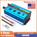4000W Pure Sine Wave Inverter DC 12v/24v To AC 110v 60HZ Voltage Converter Car Solar Power Inverter