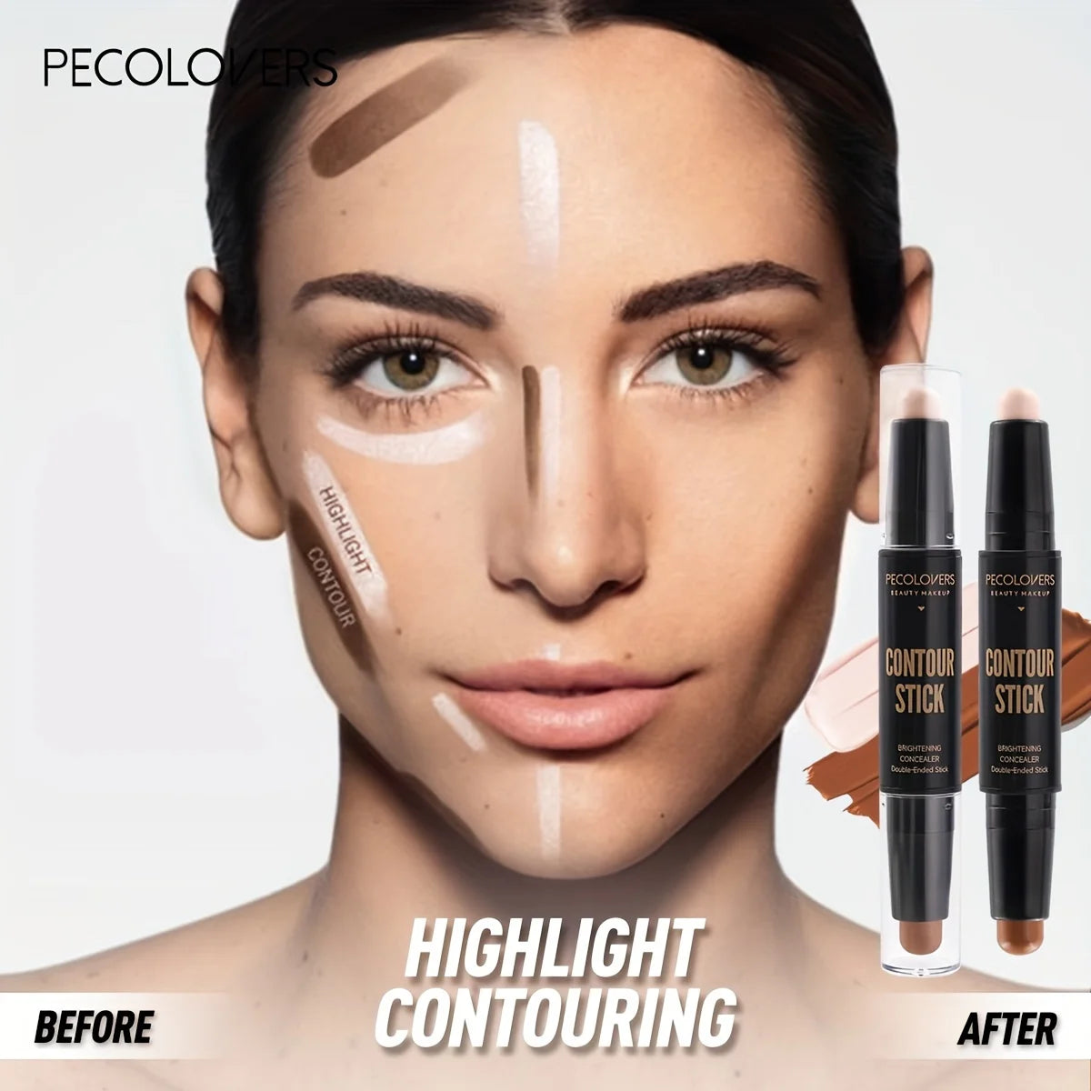 Corrector de contorno facial, bronceador, base de maquillaje, crema de base, cosméticos para mujeres, nuevo