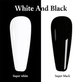 FZANEST Super Black Gel Nail Polish High Pigment Nail Gel Polish Lacquer Soak off UV LED Gel Pure Black White Color Nail Art
