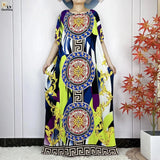 2024 Latest Muslim Sets Women Clothing Cotton Floral Loose Dashiki Long Dress African Abaya Dubai Traditional Islamic Clothing