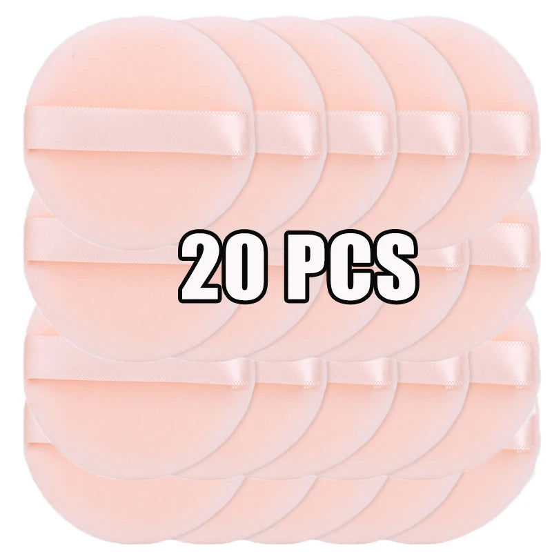 Lot de 100 houppettes rondes en velours pour poudre libre, douces et lavables, pour fond de teint, cosmétiques, outil de maquillage professionnel