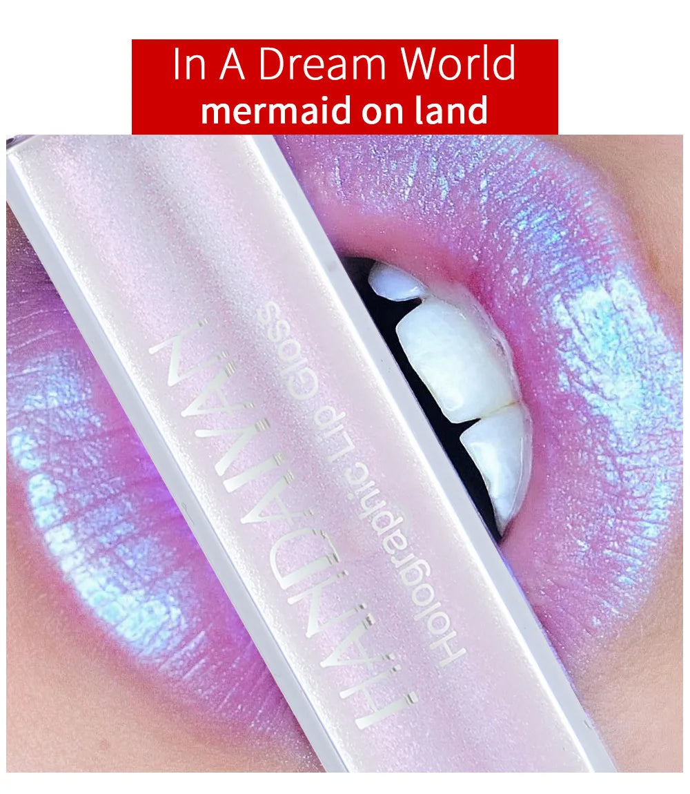 HANDAIYAN Best Seller Glitter Lip Gloss 6colors Moisturizing Mermaid Lip Glaze Waterproof Long Lasting Liquid Lip Stick