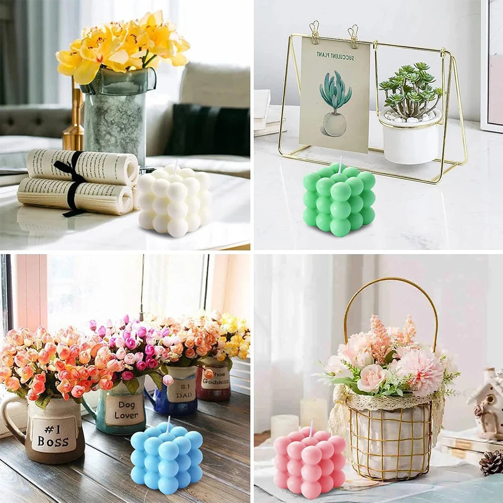 Bubble Candle Cube Fragrance Candles Handmade Scented Candle Soy Wax Candle Set for Home Decoration Wedding Party Birthday