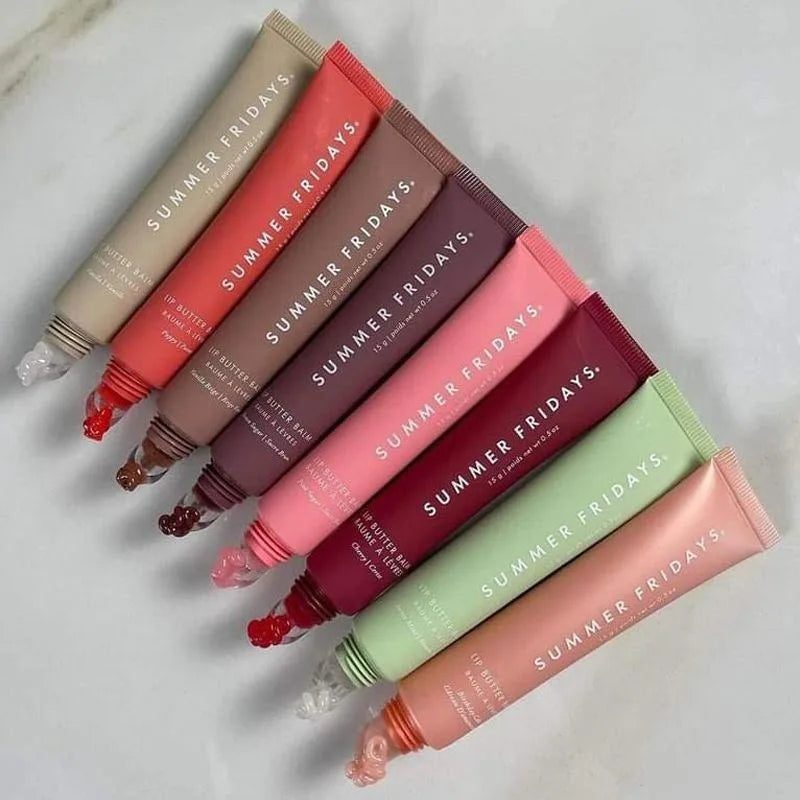 Summer Friday's Vanilla Beige Lip Balm Moisturizing Transparent Lipstick Set Lip Makeupv Smooth Soft Tube Mirror Lip Gloss