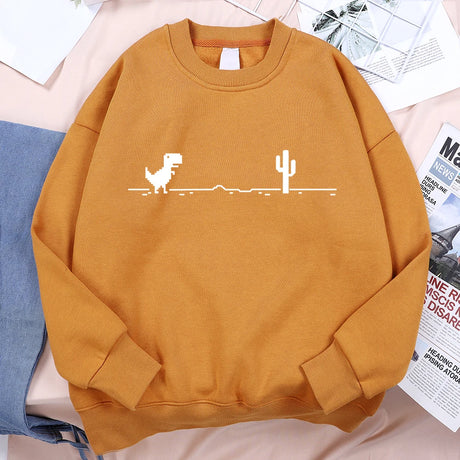 Network Malfunction Little Dinosaur Sweatshirts Men Women Casual Hoody Hip Hop Comfortable Streetwear Loose Warm Clothes Hoodies - Lootquake