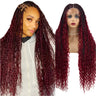 Bohemian Box Braids Full Lace Wig - Blonde Goddess Locs Curly Braided Wig for Black Women