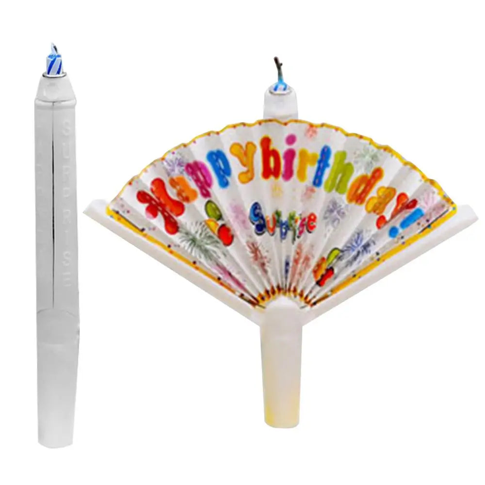 Bougie d'anniversaire en forme d'éventail, fournitures de bougies d'anniversaire, décoration de gâteau d'anniversaire, bougies amusantes pour la décoration du thème d'anniversaire
