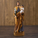 Estatuas de San José con el Niño Jesús, figuras religiosas, escultura de resina, San José, Dios, Cristo, decoración de escritorio para iglesia