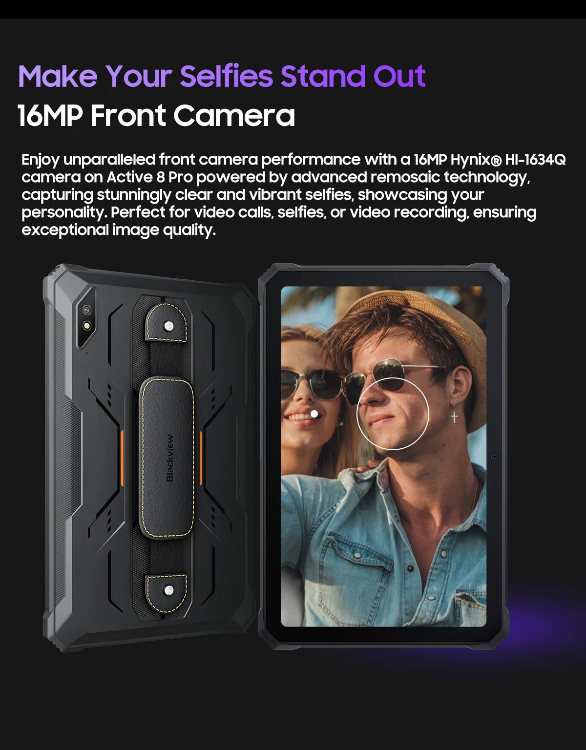 Tablette PC Blackview Active 8 Pro 16 Go 256 Go Batterie 22 000 mAh Android 13 Écran 2,4 K 10,36 pouces Caméra 16 Mpx + 48 Mpx Tablette robuste