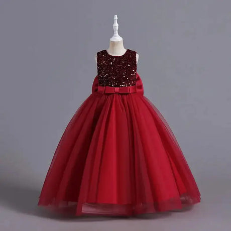 Teens Girls Bridesmaid Dresses For Wedding 5-14 Yrs Kids Sequin Birthday Party Long Dress Girls Evening Formal Pageant Vestidos - Lootquake