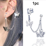 LATS Gold Color Leaves Ear Cuffs, Black Non-Piercing Ear Clip Earrings for Women & Men - Lootquake
