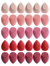 30 Beauty Eggs (Esponjas de Maquillaje) Esponja de Belleza Mixta para Base de Maquillaje, Líquida, en Crema y en Polvo Sin Impurezas, Multicolor C