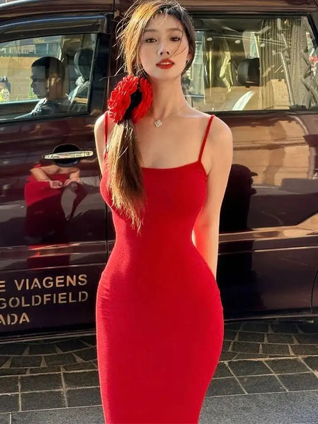 Dulzura Women 2025 Summer Party Club Evening Streetwear Bodycon Beach Basic Black Long Dress Wholesale Items For Business D22775 - Lootquake