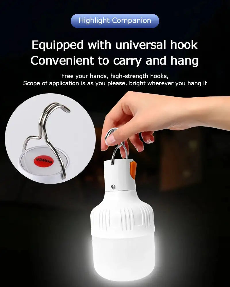 2pcs Rechargeable LED Indoor Outdoor Emergency Hookup Portable Lights with Battery Flashing Lights Barbecue Tent Camping Lights - Lootquake