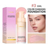 Base de maquillaje Lakerain que cambia de color CC Cream, base de maquillaje facial resistente al agua, base líquida, corrector impecable de larga duración.