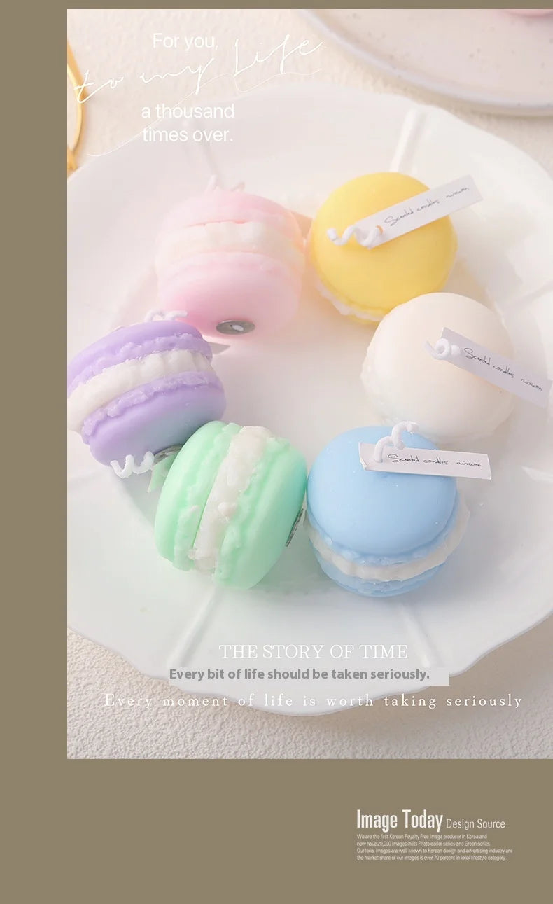 Velas de aromaterapia con diseño creativo de macarrones (2025), colección de fragancias para el hogar, adornos decorativos, regalos de Navidad y cumpleaños.