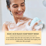 Gel de ducha con colágeno, aclara el cuerpo, aclara las líneas finas, controla la grasa, mantiene la piel fresca y duradera, hidrata y exfolia. Gel de ducha con ácido kójico.