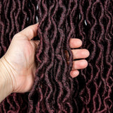 26" Goddess Locs Braided Wig | Lace Front Faux Locs Wig with Baby Hair | Synthetic Dreadlock Braids Wig for Women | Transparent Lace