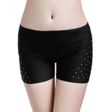 Belly Dance Safety Shorts Women's Belly Dance Clothes Leggings Tight-fitting Stretch Safety Pants with Diamonds Short Pants