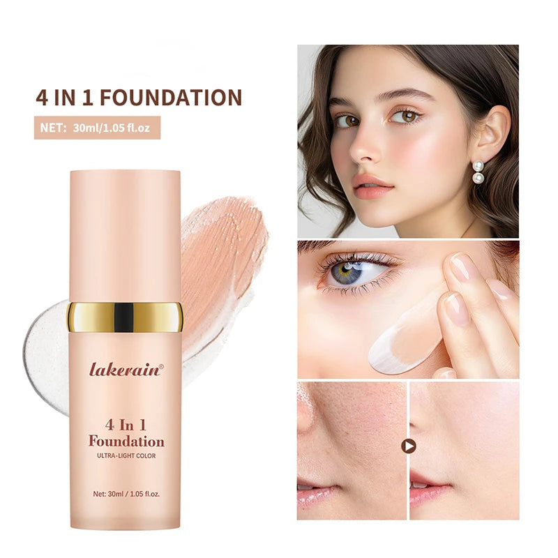 White Liquid Foundation Color Changing Foundation High Coverage SPF30 Sunscreen Concealer CC Cream Korean Makeup Base Cosmetic