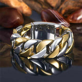 Mens Jewellery Hip Hop Punk Stainless Steel Rings for Men Luxury Cross Twist Chain Gold Jewelry for Women Gifts Anillo Hombre - Lootquake