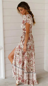 Vestido largo sexy con estampado de vacaciones de verano 2024 para mujer