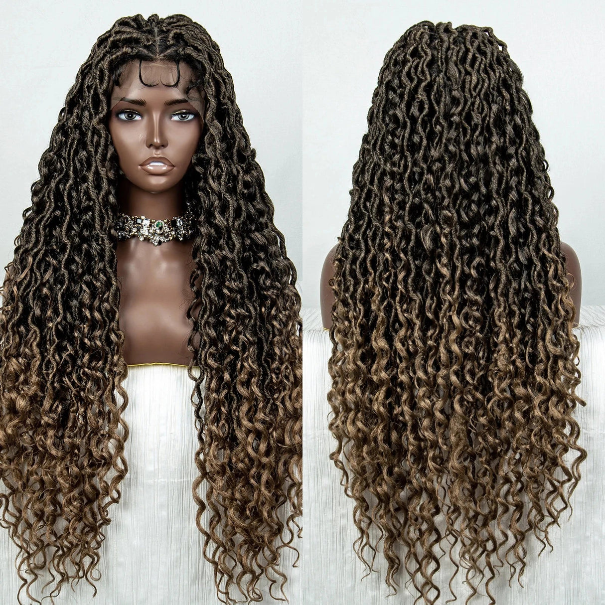 36" Long Braided Wig | Full Lace | Baby Hair | Daily Wear