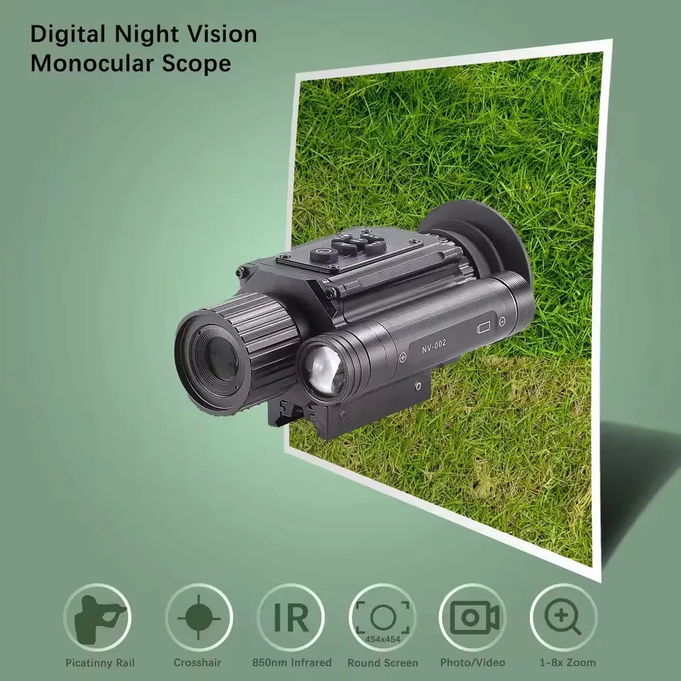 Cámara de visión nocturna digital NV002M, videocámara de 1080P, monocular infrarrojo con modo de imagen múltiple, mira de caza nocturna